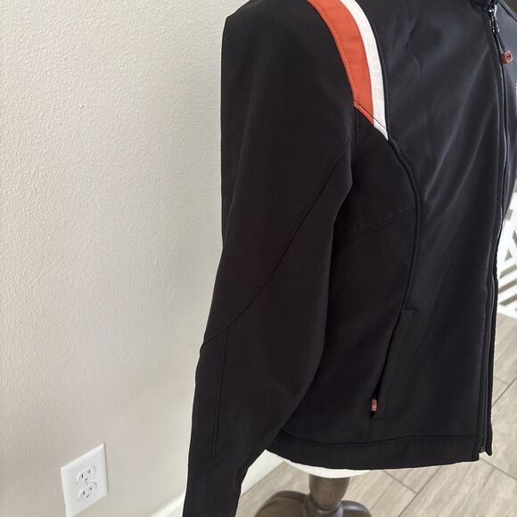 Harley Davidson Black Orange Full Zip Jacket Soft Shell Women’s Size Medium - Picture 7 of 16